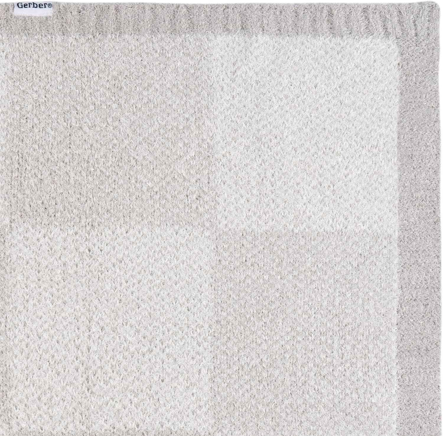 Gerber Unisex Baby Cozy Soft Silky Mink Checkerboard Grid Blanket, Tan Check, One Size