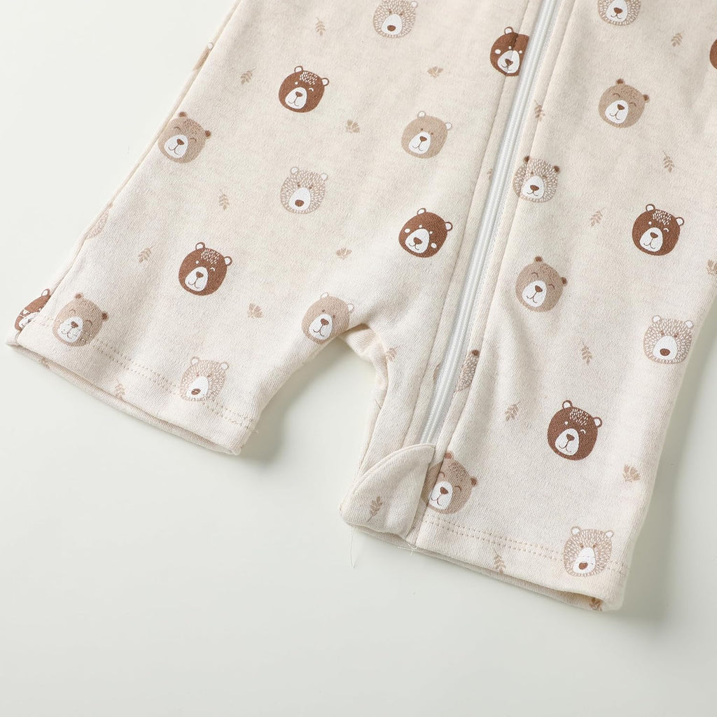 Owlivia Baby Short Sleeve Summer Romper Set, 2 Pack Tank Jumpsuit for Girls and Boys, Cartoon One Piece Coverall Outfit