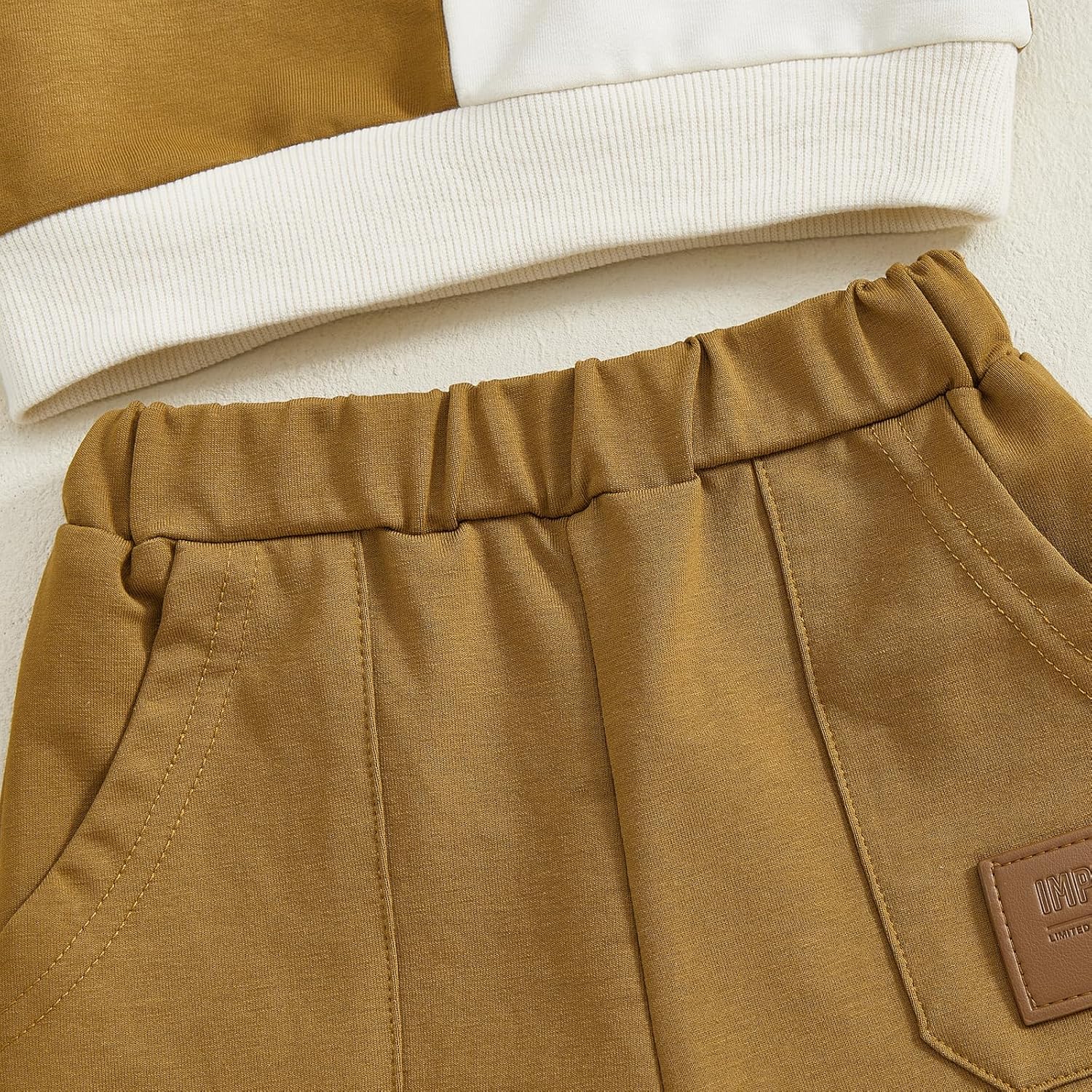 Kupretty Toddler Baby Boy Fall Winter Clothes Color Block Long Sleeve Sweatshirt Pullover Tops + Joggers Pants Outfit Set