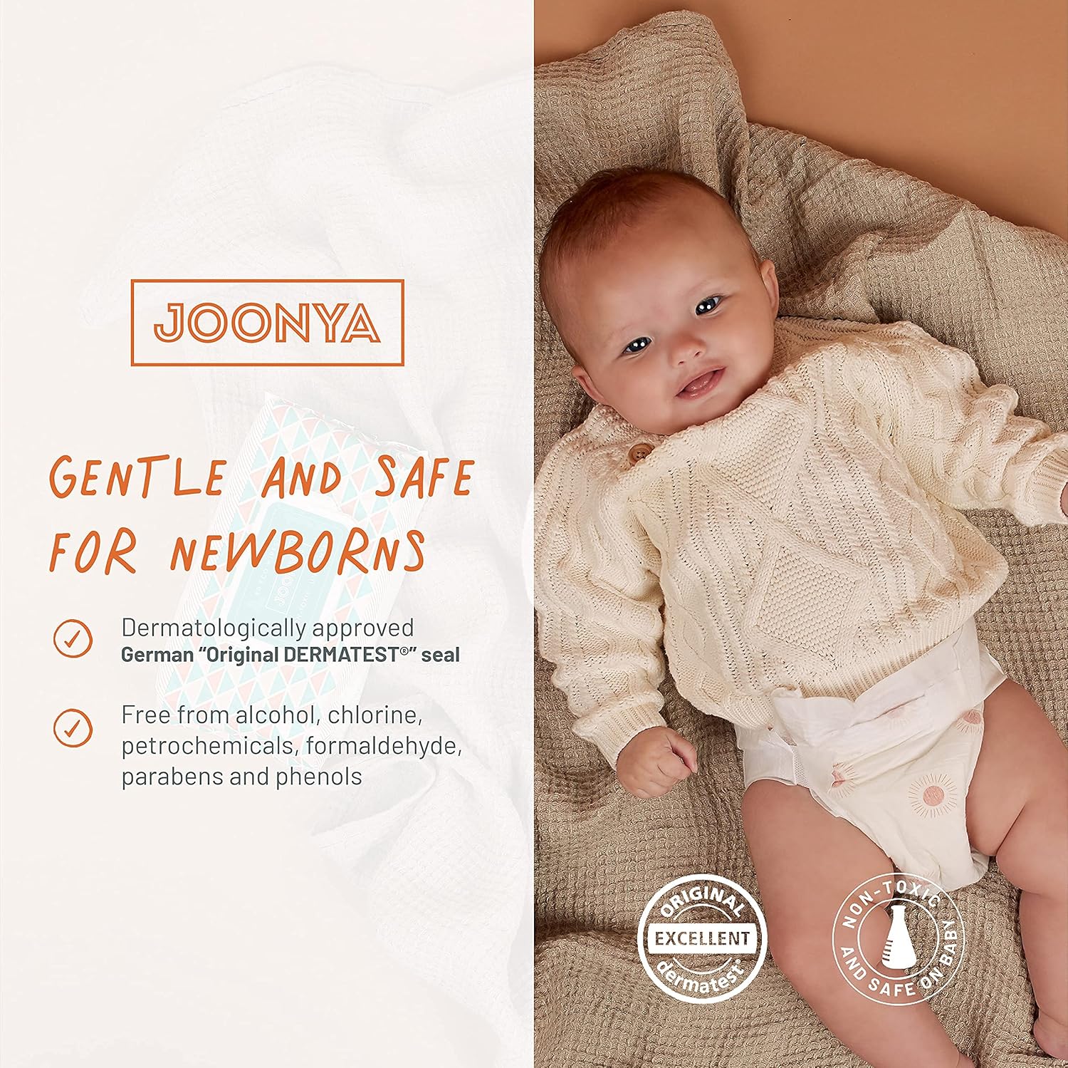 JOONYA Unscented Baby Wipes — Plant-Based, Fragrance-Free Bulk Diaper Wipes | Hypoallergenic, Non-Toxic & Biodegradable Wet Wipes for Sensitive Newborn Skin | 12 Packs of 80 Wipes (960 Total)