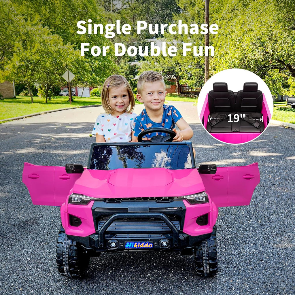 24V 2 Seater Ride on Toy for Big Kids, Electric SUV Kids Car to Drive w/Parent Remote, 2WD/4WD Switchable - Pink