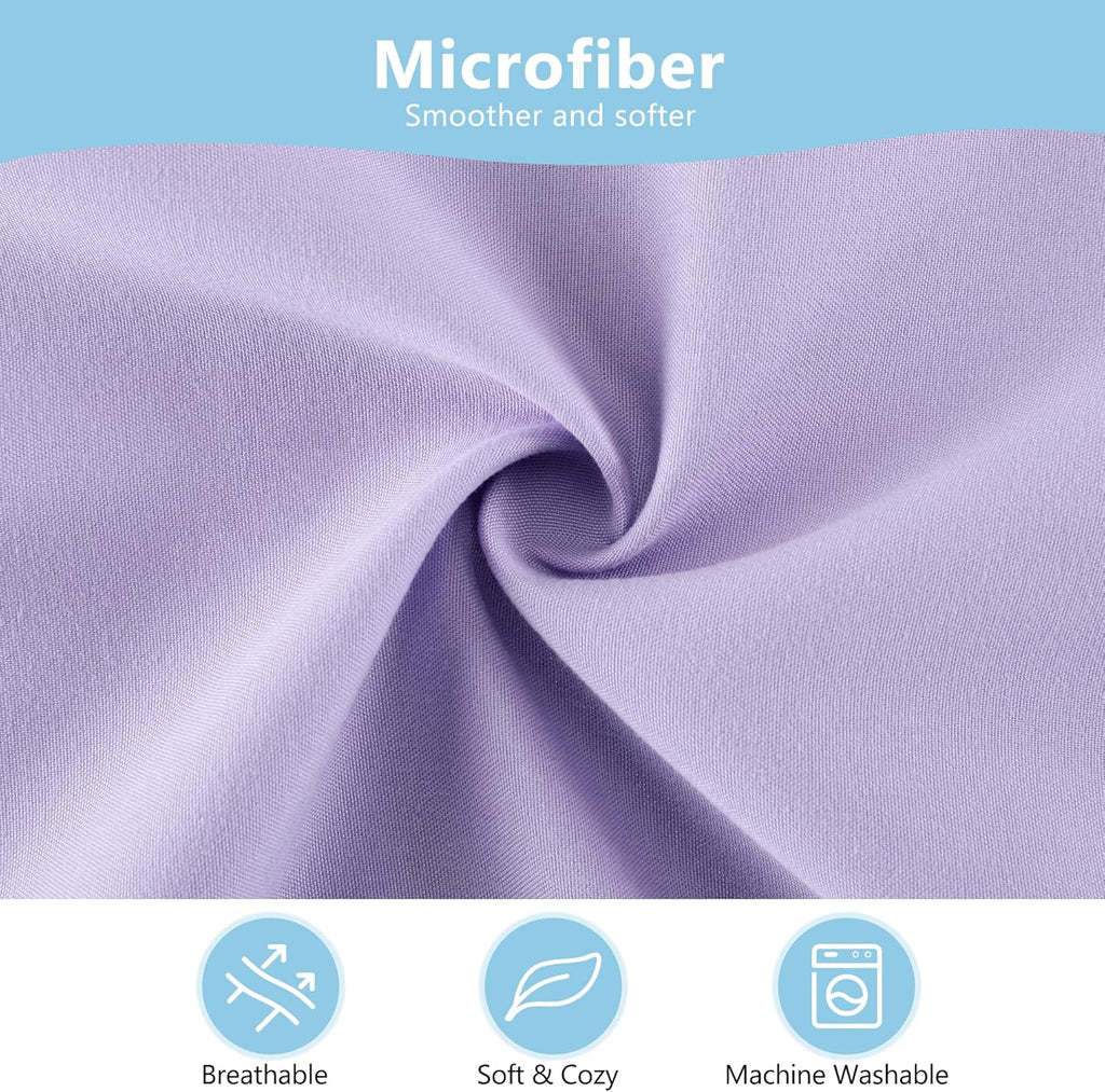 TILLYOU Toddler Pillowcase 2 Pack with Envelope Closure,13" x 18" Silky Soft Microfiber Travel Kids Pillowcase for Boys and Girls,Light Purple & Light Pink