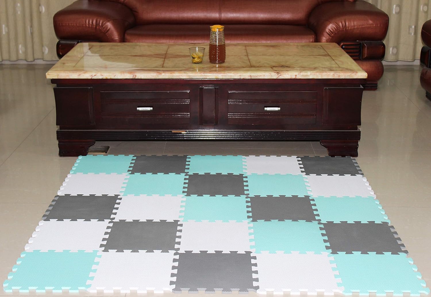 MQIAOHAM® 25 Pieces Puzzle Play Mats, Soft Baby Play Mat, Kids Interlocking Foam Floor Tiles, Toddlers Carpet Playmats G301025-101108112