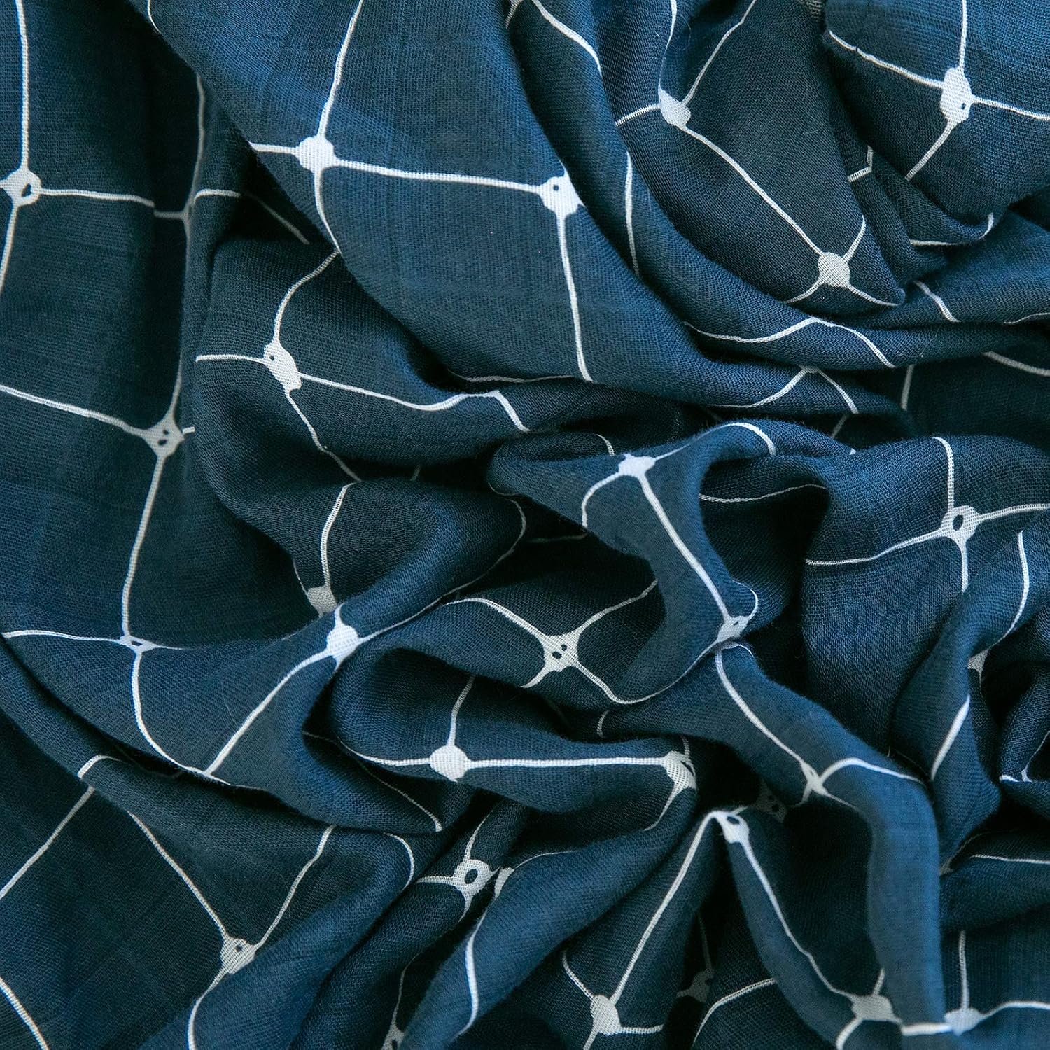 GRACED SOFT LUXURIES Premium Muslin Baby Swaddle Blankets 2 Pack | Large 47 x 47 inch | 100% Cotton Muslin Newborn Infant Swaddle Receiving Blanket Wrap (Busy Bugs | Dotted Grid)