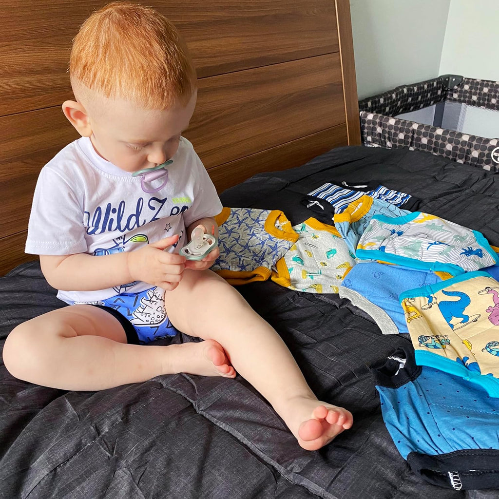 BIG ELEPHANT Potty Training Underwear - 10 Pack, 100% Cotton Absorbent Unisex Toddler Pee Pants for Boys Girls