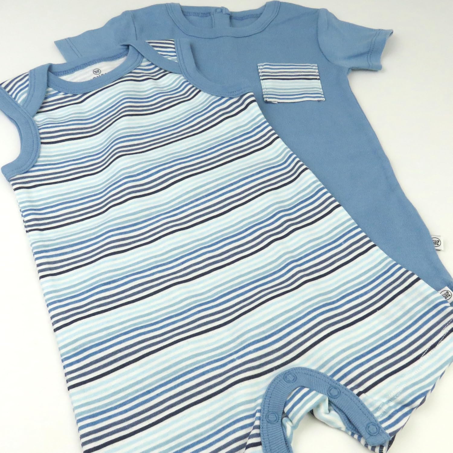 HonestBaby Short Sleeve and Tank Romper 100% Organic Cotton for Infant Baby and Toddler Boys