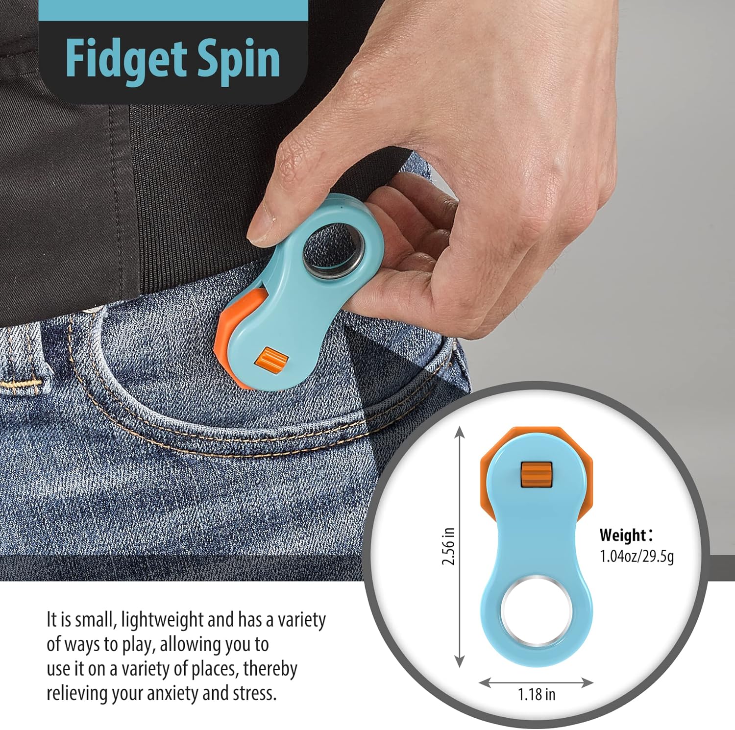 Fidget Toy,Fidget Spinners Toy for Adults and Kids,Gifts suitable for Children with autism and ADHD,Quiet Office Desk Toy,Excellent for Relieving Stress and Anxiety toys (Blue)