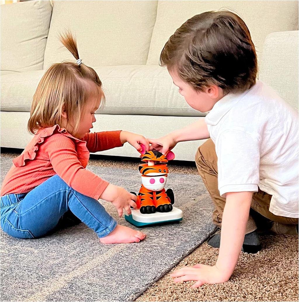Stack-a-Roos Baby Tiger by Salus Brands - Animal Stacking Toy, Educational Early Learning Toy for Infants Babies Toddlers, Age 12+ Months - Great Baby Gifts, STEM