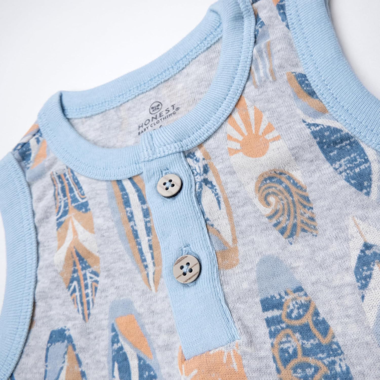 HonestBaby Short Sleeve and Tank Romper 100% Organic Cotton for Infant Baby and Toddler Boys