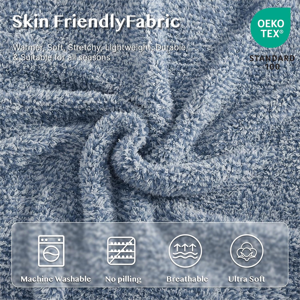 WRENSONGE Throw Blanket Cationic Dyeing Blue Soft Cozy Fluffy Warm Hand Made Weave Throw Blankets for Couch, Sofa, Chair, Bed, Camping, Picnic, Travel Lightweight Bed Blanket - 60"*80"