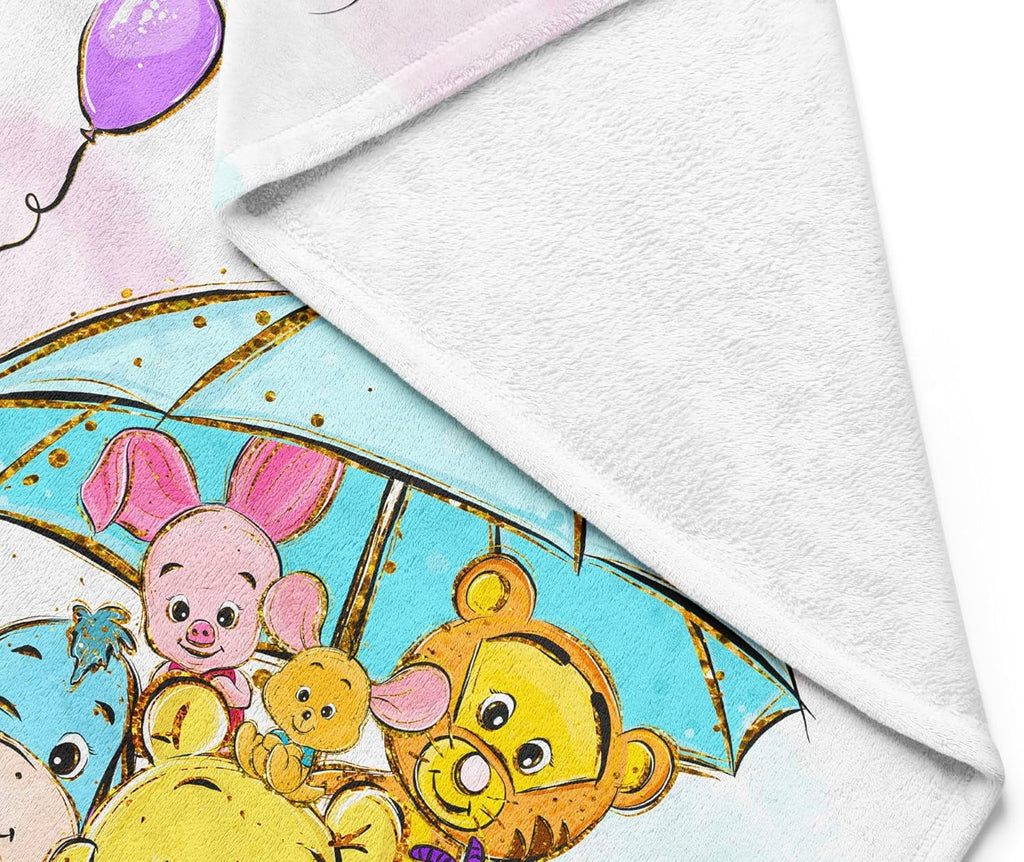 UNIQUE Blue Winnie Ultra Soft Fleece Baby Blanket 30x40in, Cute Winnie Baby Blanket, Gender Neutral