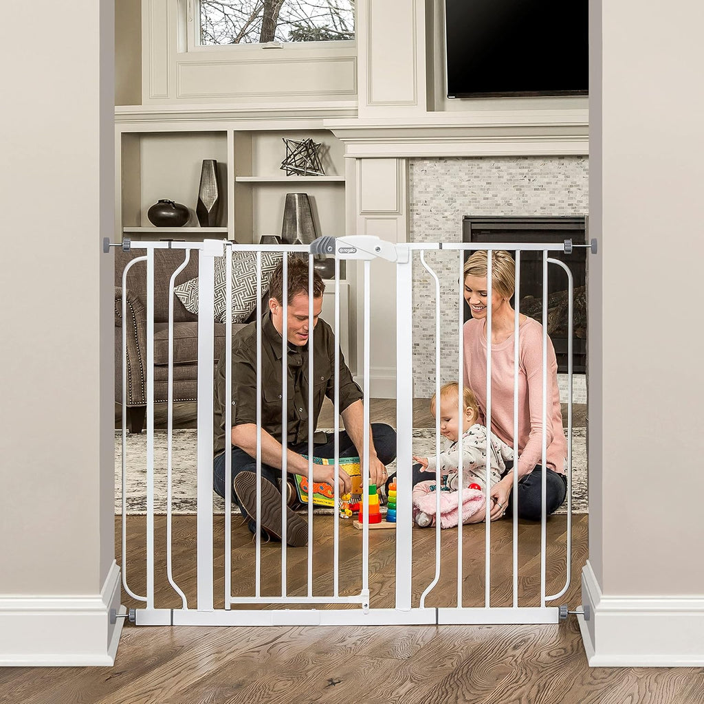 Regalo 36-Inch Extra Tall and 49-Inch-Wide Walk Thru Baby Gate, includes 4-Inch and 12-inch Extension Kit, 4 Pack of Pressure Mount Kit and 4 Pack of Wall Mount Kit