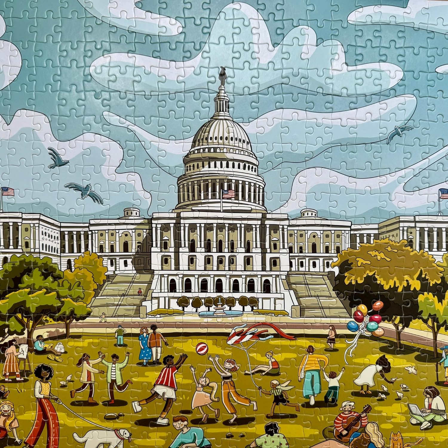 500 Piece Jigsaw Puzzle - United States Capitol - Washington, D.C. – 15.8 x 19.7 inches – Premium Quality Printed Cardboard – Numbered Pieces – Suitable for Ages 14+