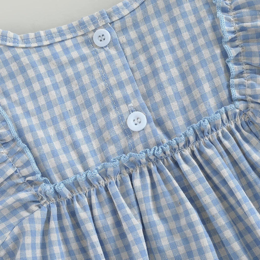 Douhoow Infant Baby Girl Plaid Romper Baby Sweatshirt Romper Ruffle Festival Clothes Fall Winter Outfits with Headband