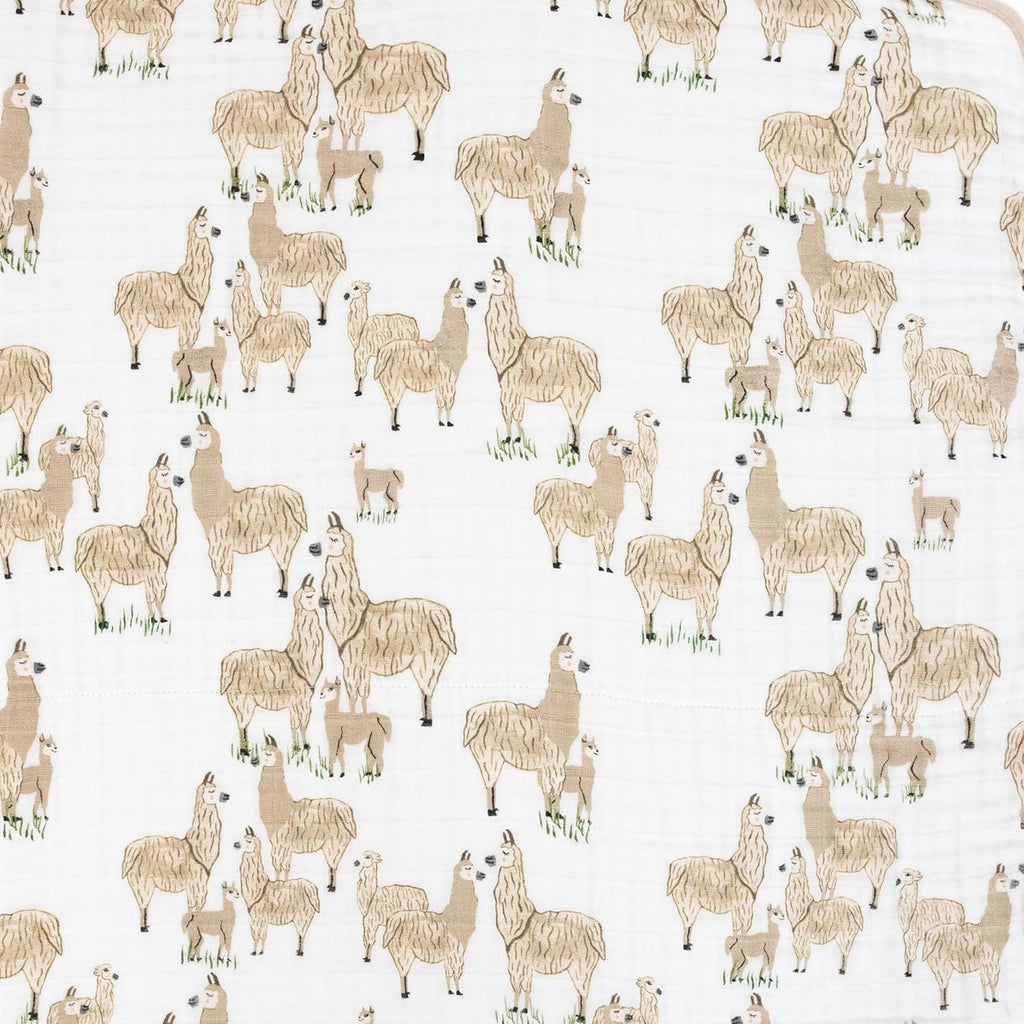 Little Unicorn Original Premium Cotton Quilt | Multi-Layered & Extra-Soft Muslin Fabric |for Babies & Toddlers (Llama Llama)
