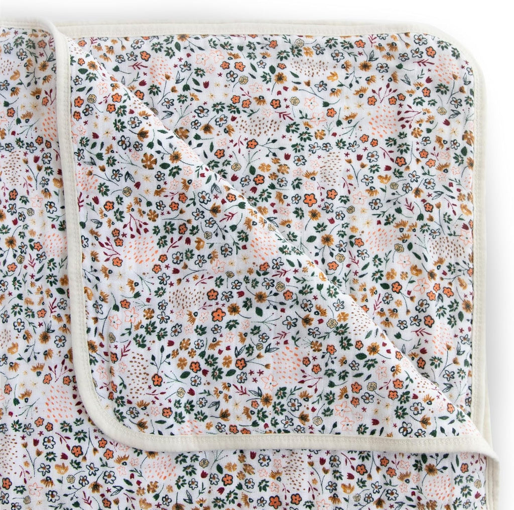 Little Unicorn Original Premium Cotton Quilt | Multi-Layered & Extra-Soft Muslin Fabric |for Babies & Toddlers (Pressed Petals)