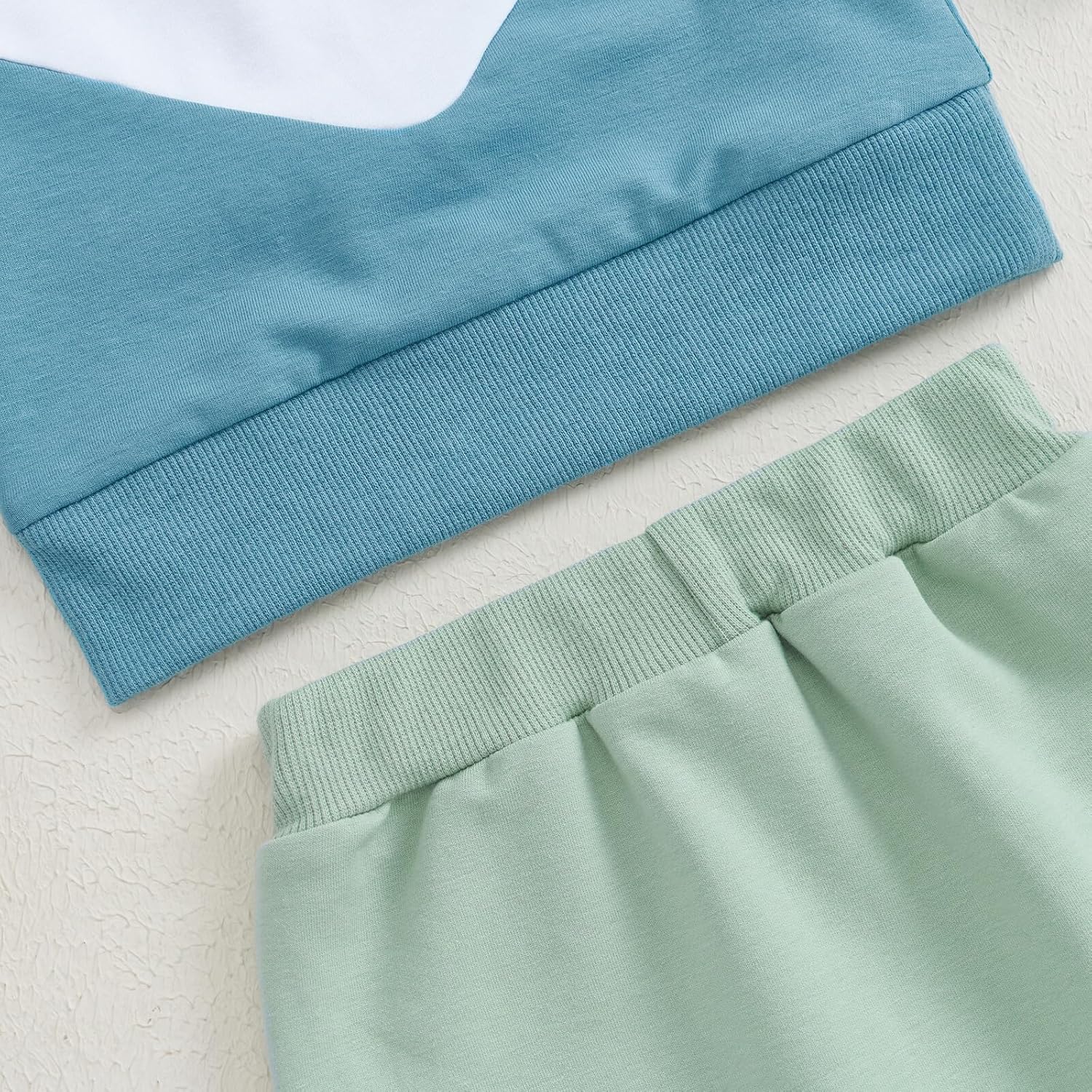 Kupretty Toddler Baby Boy Fall Winter Clothes Color Block Long Sleeve Sweatshirt Pullover Tops + Joggers Pants Outfit Set