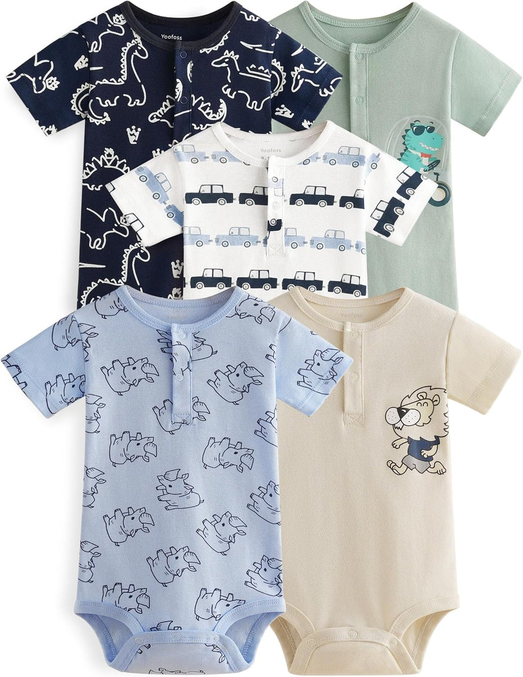 Yoofoss Baby Bodysuits 100% Organic Cotton Short Sleeve Infant Romper for Boy and Girl Baby Clothes, Soft Breathable