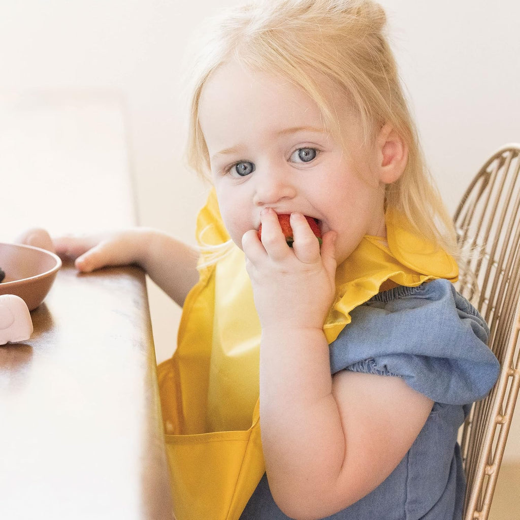 Tiny Twinkle Mess Proof Baby Bibs for Eating - Waterproof, Wipeable Bibs - Toddler Bibs - Travel Friendly - PFAS, PVC, BPA, Phthalate Free - Baby Food Bibs(3 Pack,Petite Safari)