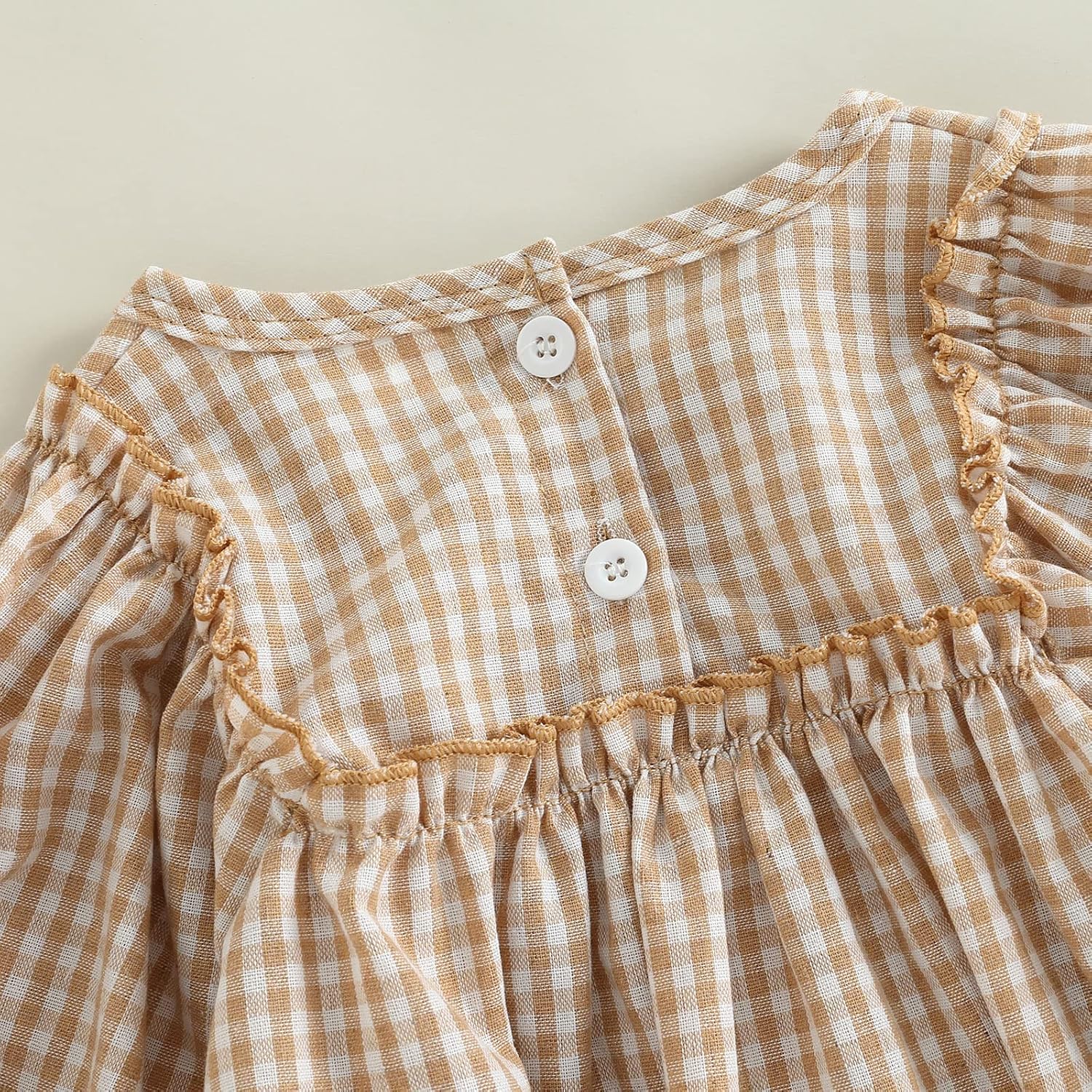 Douhoow Infant Baby Girl Plaid Romper Baby Sweatshirt Romper Ruffle Festival Clothes Fall Winter Outfits with Headband