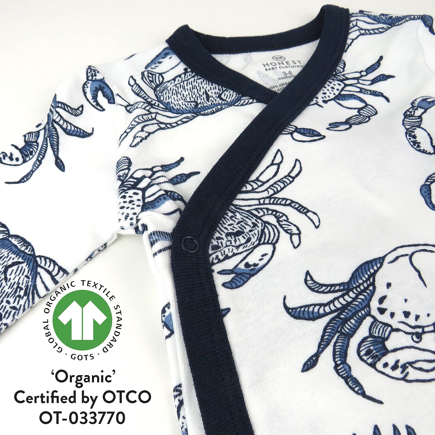 HonestBaby unisex-baby 3-pack Long Sleeve Side-snap Kimono Bodysuits Organic Cotton for Infant Baby Boys, Girls, Unisex