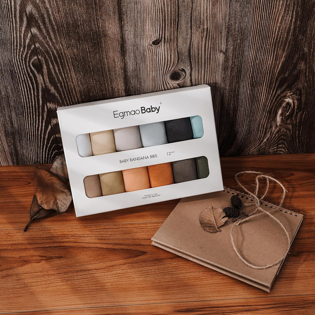 Baby Bandana Drool Bibs for Boys Girls,Super Absorbent Triangle Baby Bibs for Drooling and Teething,100% Cotton Soft for Infant,Newborn 12Pack