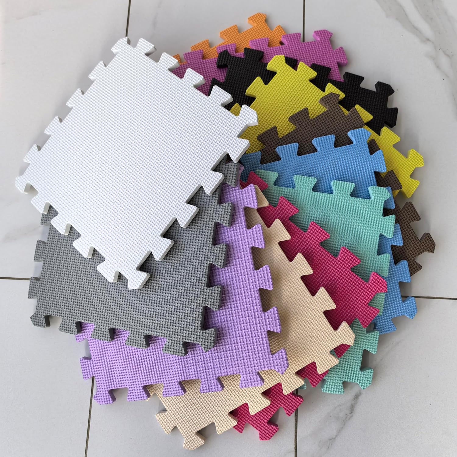 MQIAOHAM® 18 Pieces Puzzle Play Mats, Soft Baby Play Mat, Kids Interlocking Foam Floor Tiles, Toddlers Carpet Playmats