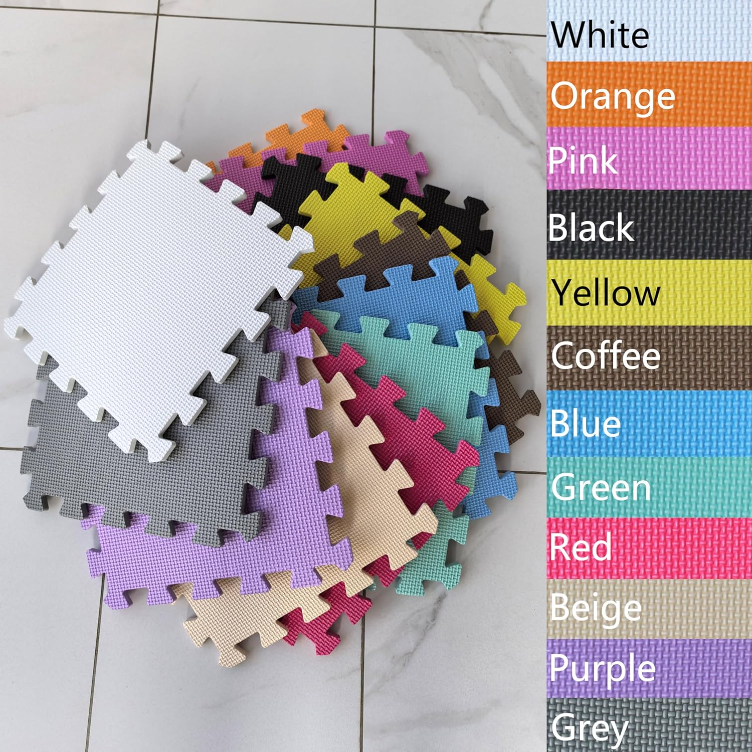 MQIAOHAM® 25 Pieces Puzzle Play Mats, Soft Baby Play Mat, Kids Interlocking Foam Floor Tiles, Toddlers Carpet Playmats