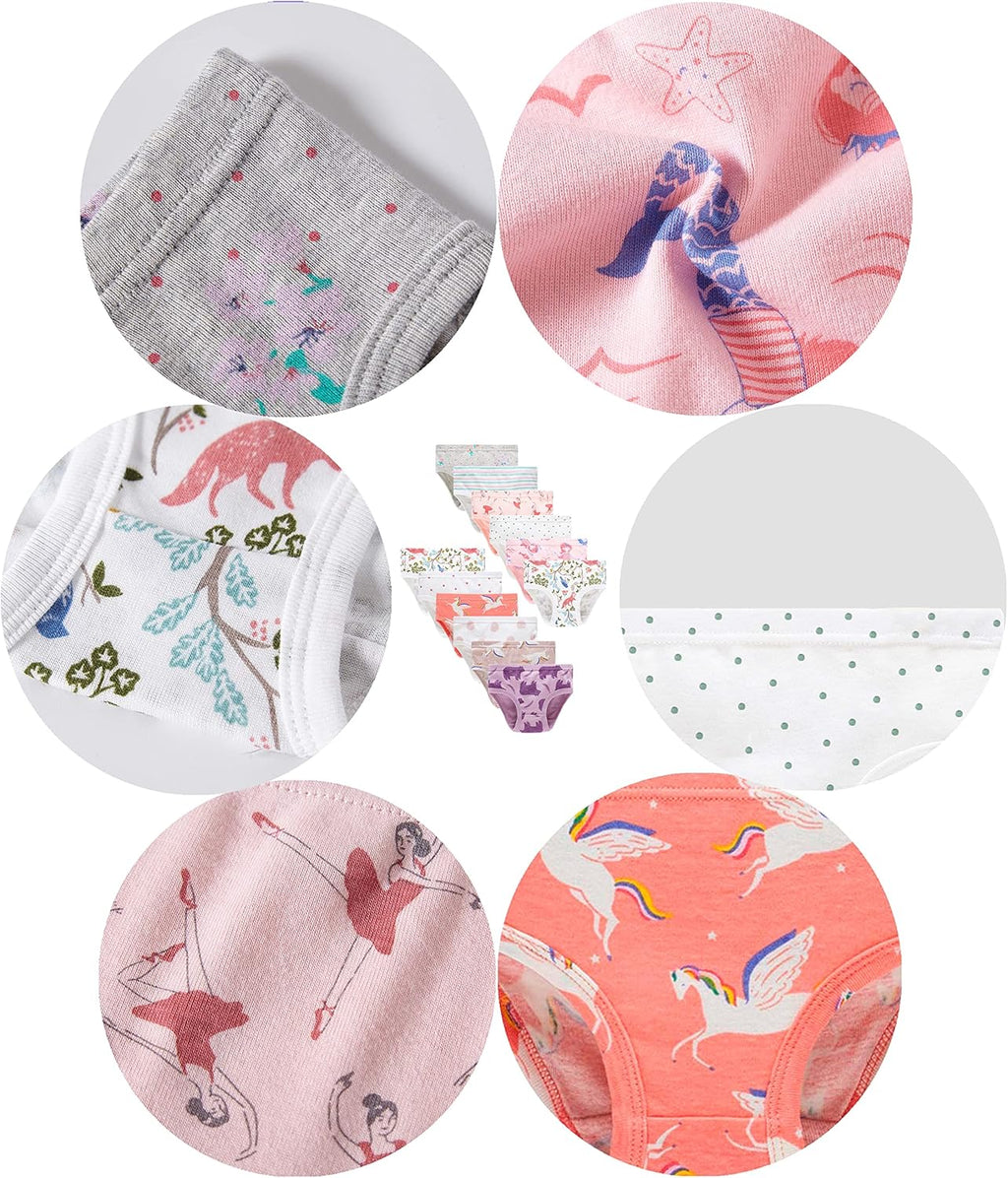 Family Feeling Little Girl Underwear Toddler Panties Big Kids Undies Soft 100% Cotton