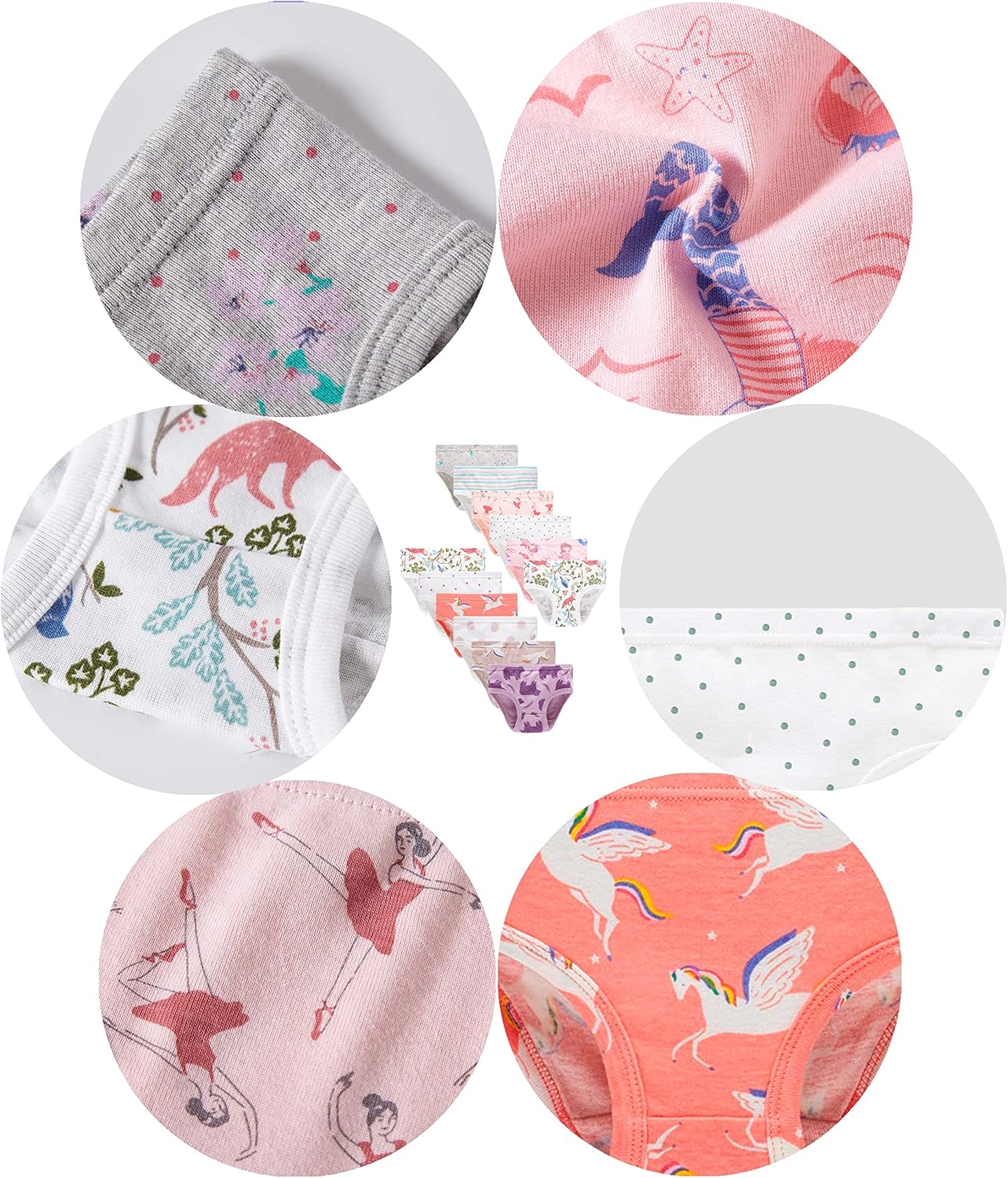 Family Feeling Little Girl Underwear Toddler Panties Big Kids Undies Soft 100% Cotton