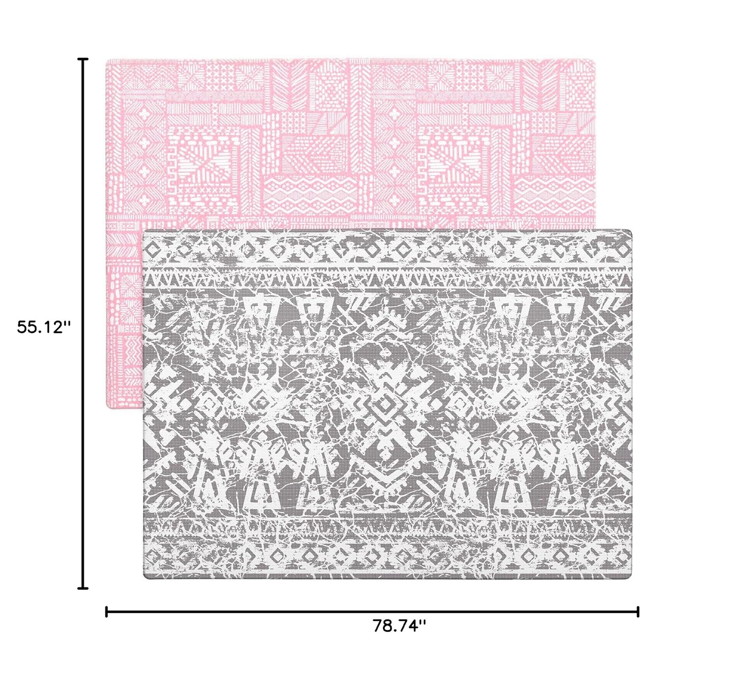 Cushmat Stylish Reversible Foam Play Mat (Large, Explorer - Ash Rose) - Soft, Waterproof, Durable Play mat for Infants, Babies, Toddler, Kids & Grownup - 6.5ft x 4.5ft