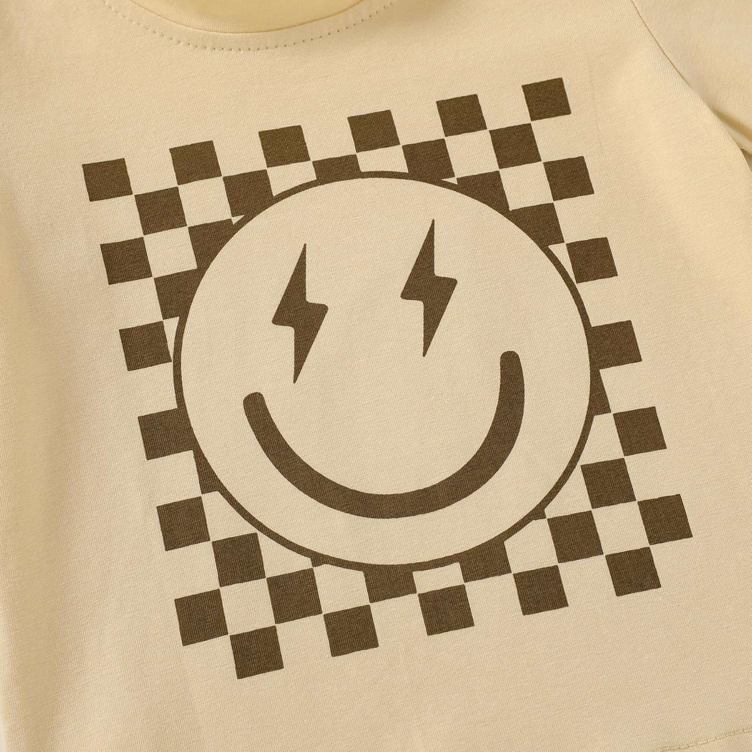 Happy Town Toddler Clothes Baby Boy Girl Smiley Face Shirt Short Sleeve T-Shirt Tee Summer Tops Outfits