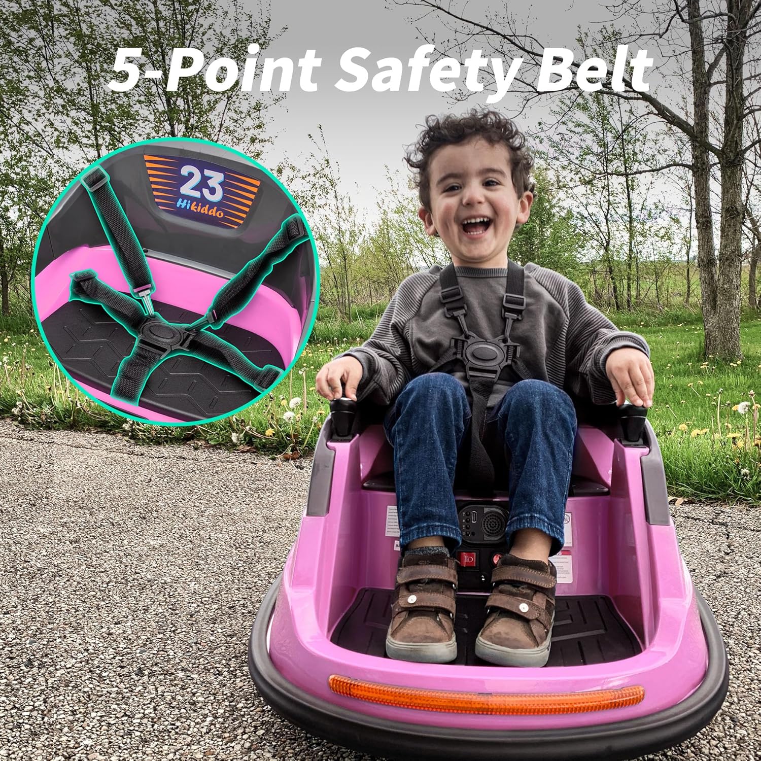 12V Kids Bumper Car, Electric Baby Bumper Car for Toddlers with Remote Control, 3 Speeds - Light Pink