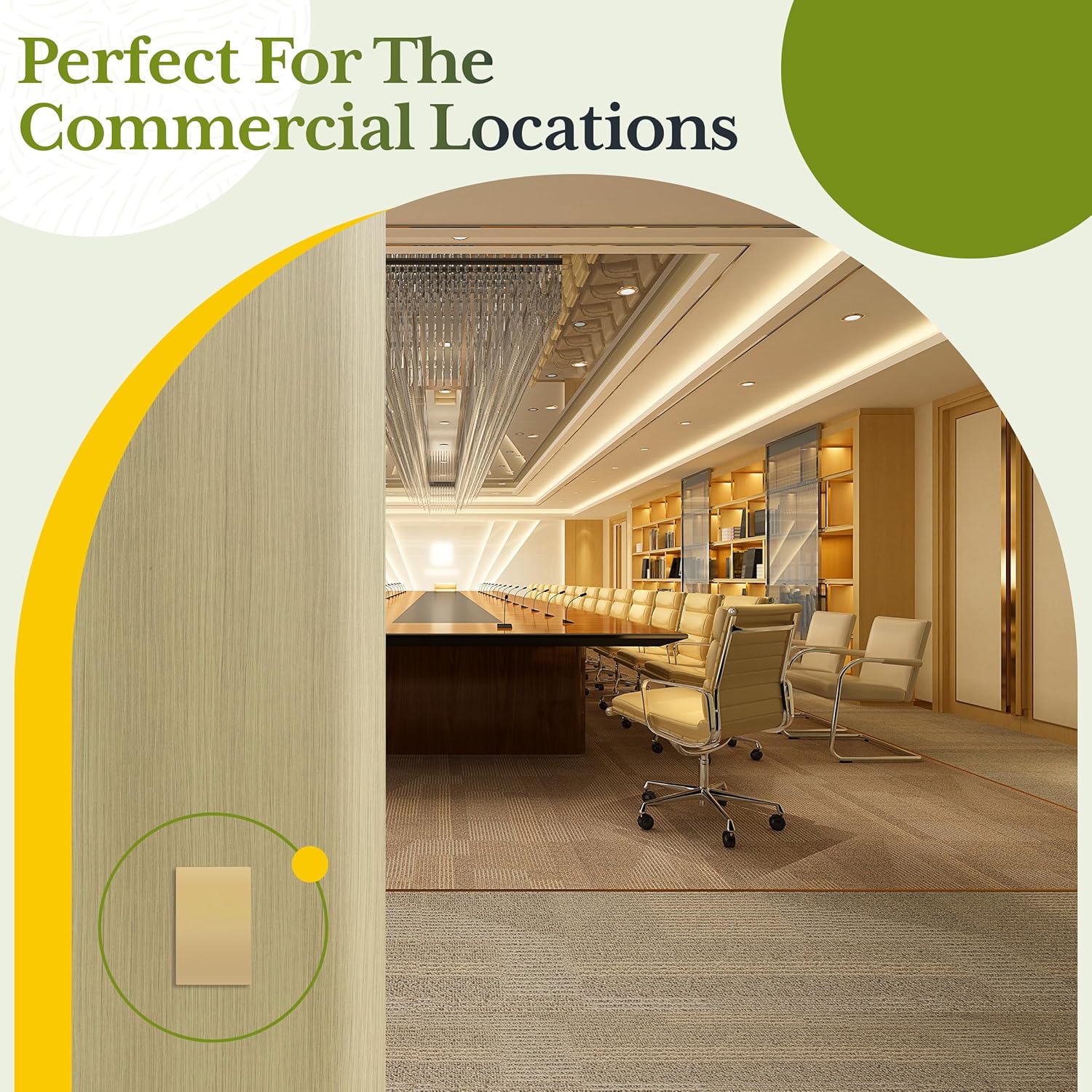 TG Mid-Size Screwless Blank Wall Plate, Child Safe Blank Device Outlet Cover, Medium Size 1-Gang 4.88" H x 3.11" L, Polycarbonate Thermoplastic, UL Listed, SP-MB1-GD, Gold (1 Pack)