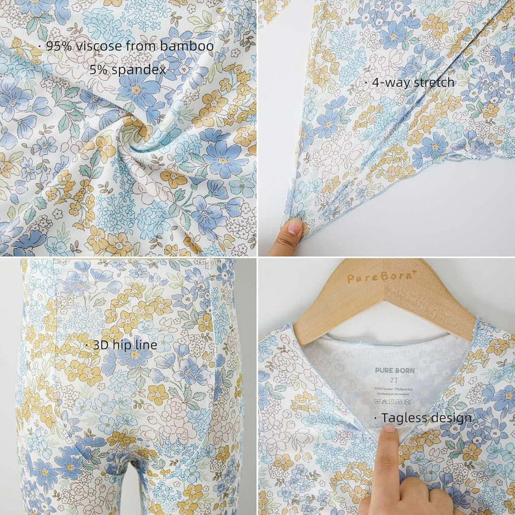 pureborn Baby Toddler Kids Viscose from Bamboo Pajamas Set Pjs 2pcs 18M-8Y