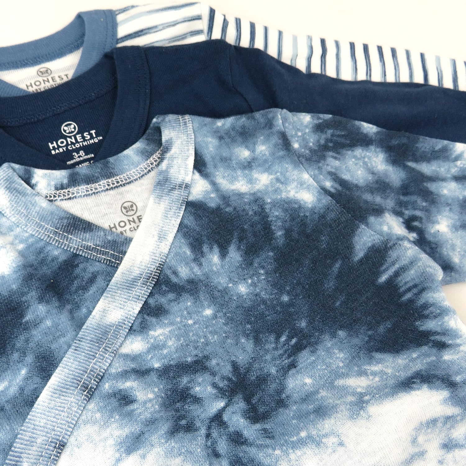 HonestBaby unisex-baby 3-pack Long Sleeve Side-snap Kimono Bodysuits Organic Cotton for Infant Baby Boys, Girls, Unisex