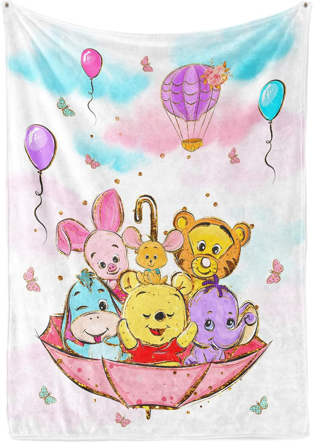 UNIQUE Pink Winnie Ultra Soft Fleece Baby Blanket 30x40in, Cute Winnie Baby Blanket, Girl