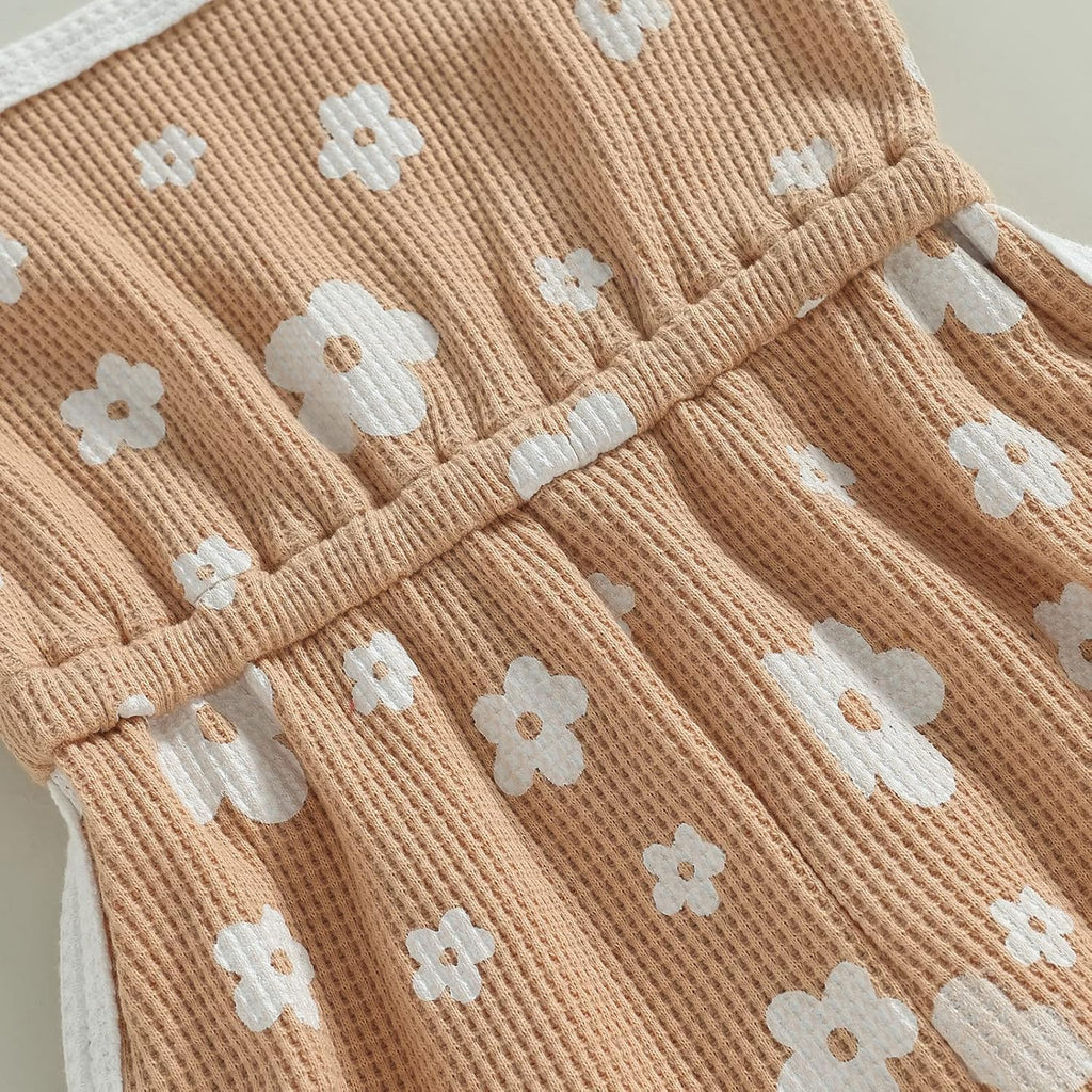 WZTYYDS Toddler Baby Girl Summer Clothes Floral Romper Tie-Up Strap Halter Jumpsuit Infant Summer Sling Playsuit 6M-3T