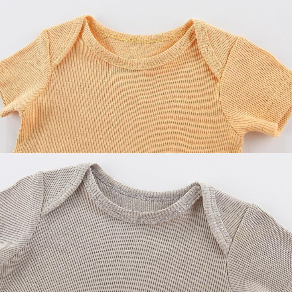 Newborn Baby Boy Girl Short Sleeve Bodysuits Cotton One-Piece Baby Clothes 6-Pack