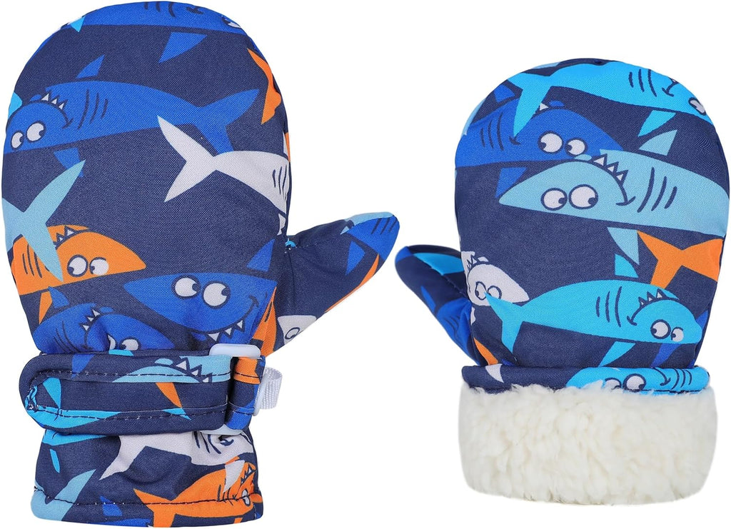 Toddler Gloves Kids Mittens Winter Warm Lined Fleece Gloves Waterproof Snow Baby Mitten for Boys Girls