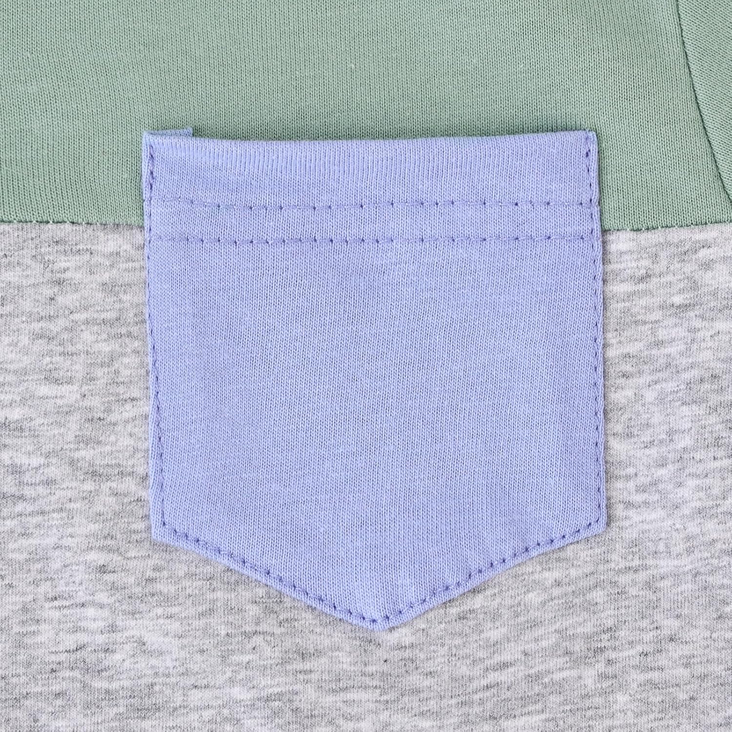 Baby Boy Clothes Toddler Boy Summer Outfits Short Sleeve Patchwork Top T-shirt & Pocket Pant Set 2 Piece 12 Months-4T