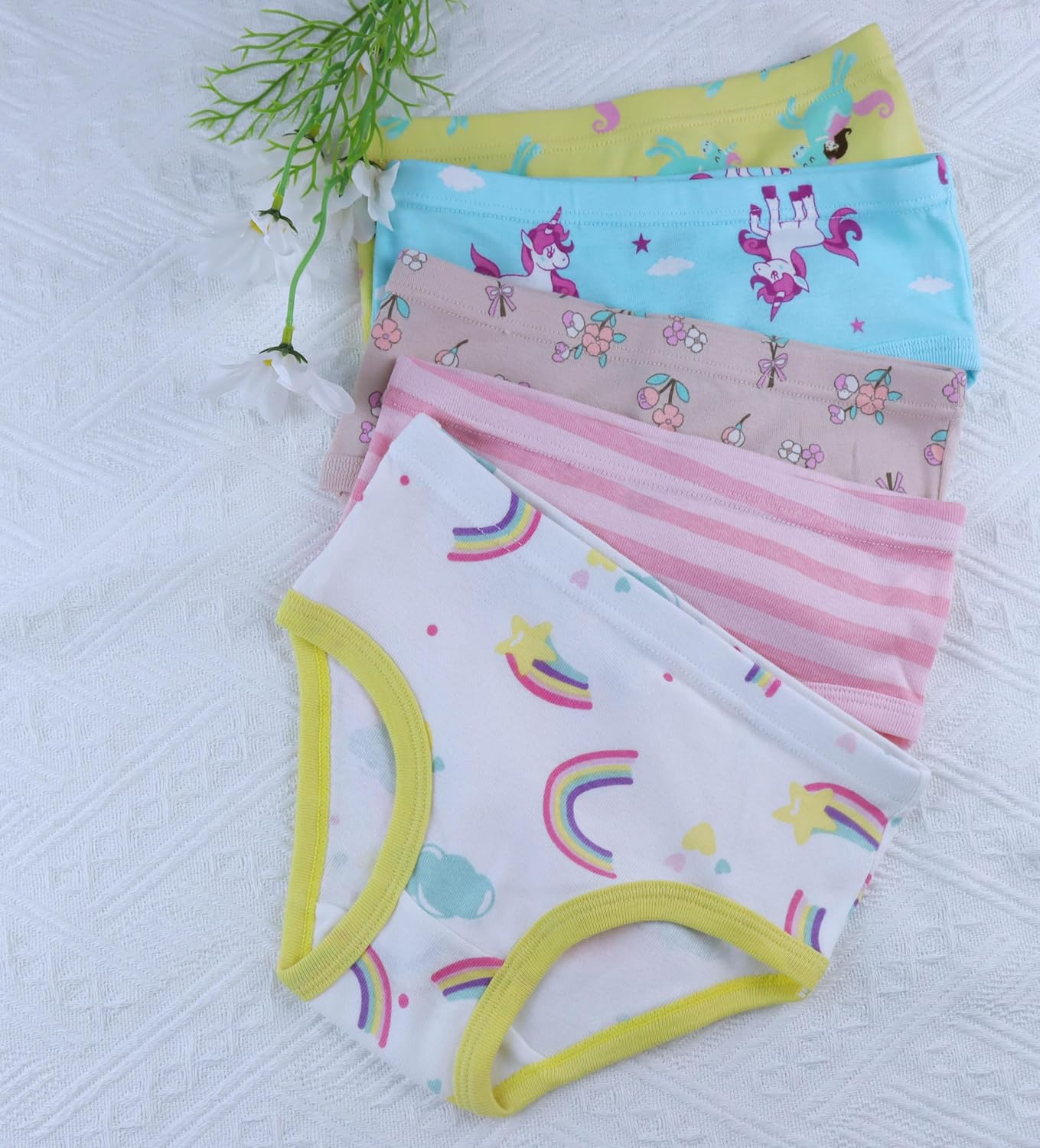 Boboking Girls Soft Underwear Toddler Kids Briefs Cotton Panties 12-pack