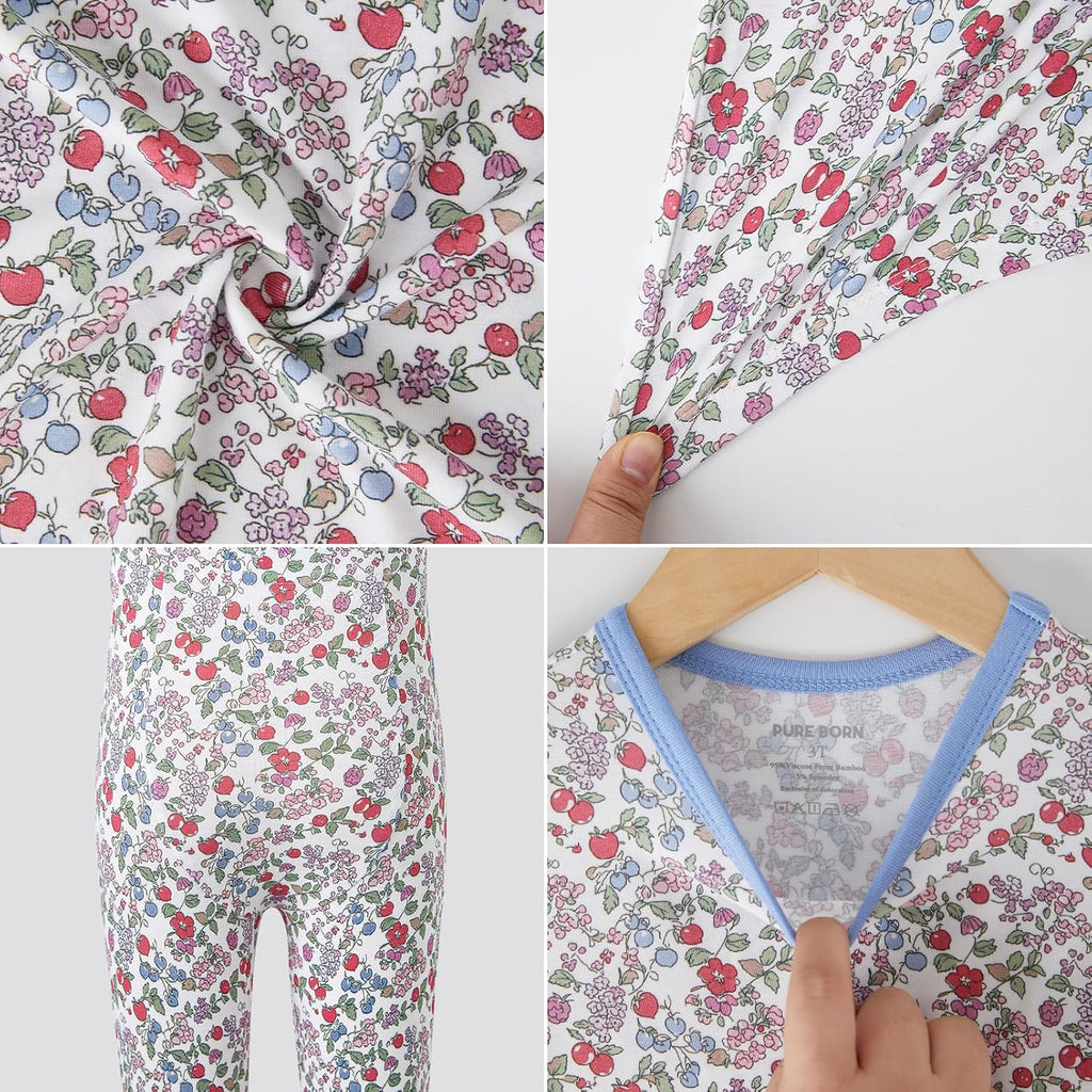 pureborn Baby Toddler Kids Viscose from Bamboo Pajamas Set Pjs 2pcs 18M-8Y