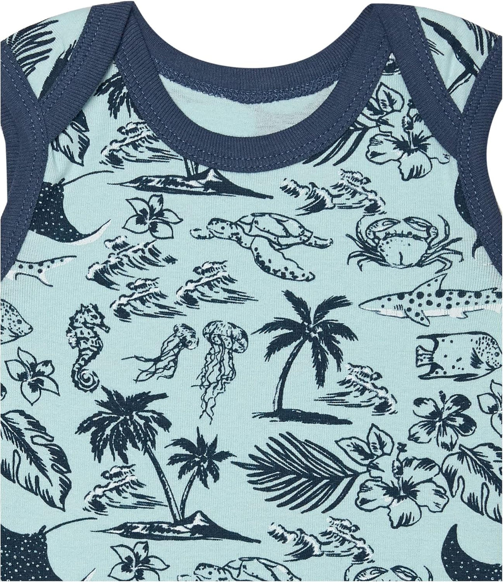 HonestBaby Short Sleeve and Tank Romper 100% Organic Cotton for Infant Baby and Toddler Boys