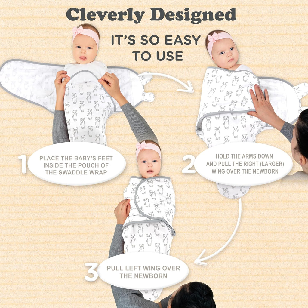 Bublo Baby Swaddles for Newborns – 3-Pack Infant Swaddles 0-3 Months – Adjustable Newborn Swaddle Sleep Sack – Soft Organic Cotton Baby Wrap for Safe & Cozy Sleep