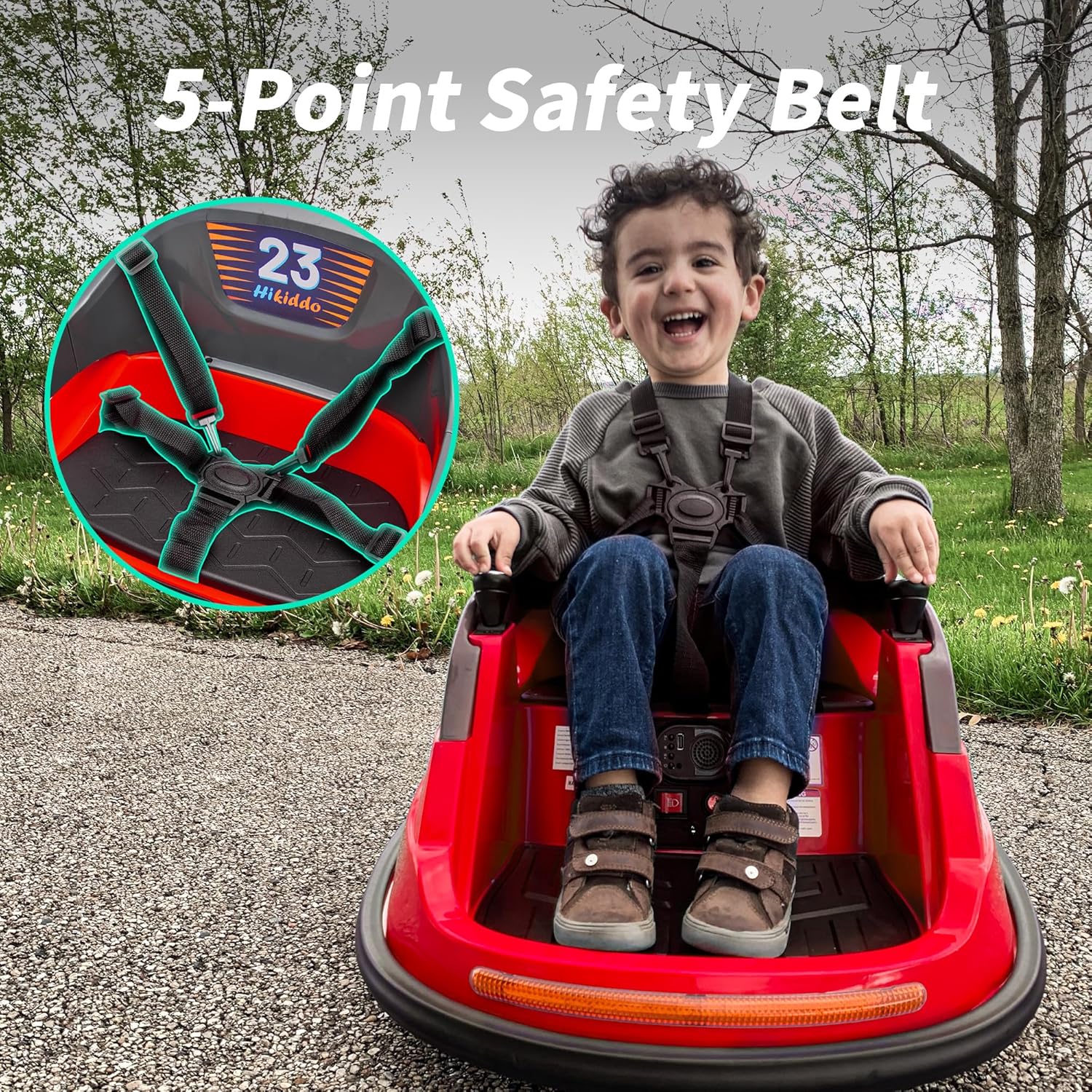 12V Kids Electric Bumper Car, Baby Bumper Car for Toddlers w/Remote Control, 360° Spinning - Red