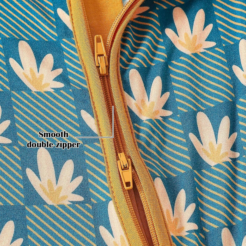 OPAWO Bamboo Baby Pajamas 3 Pack, Double Zipper Bamboo Sleepers for Baby Boy Girl Romper, Toddler Summer Clothes Outfit 0-24M