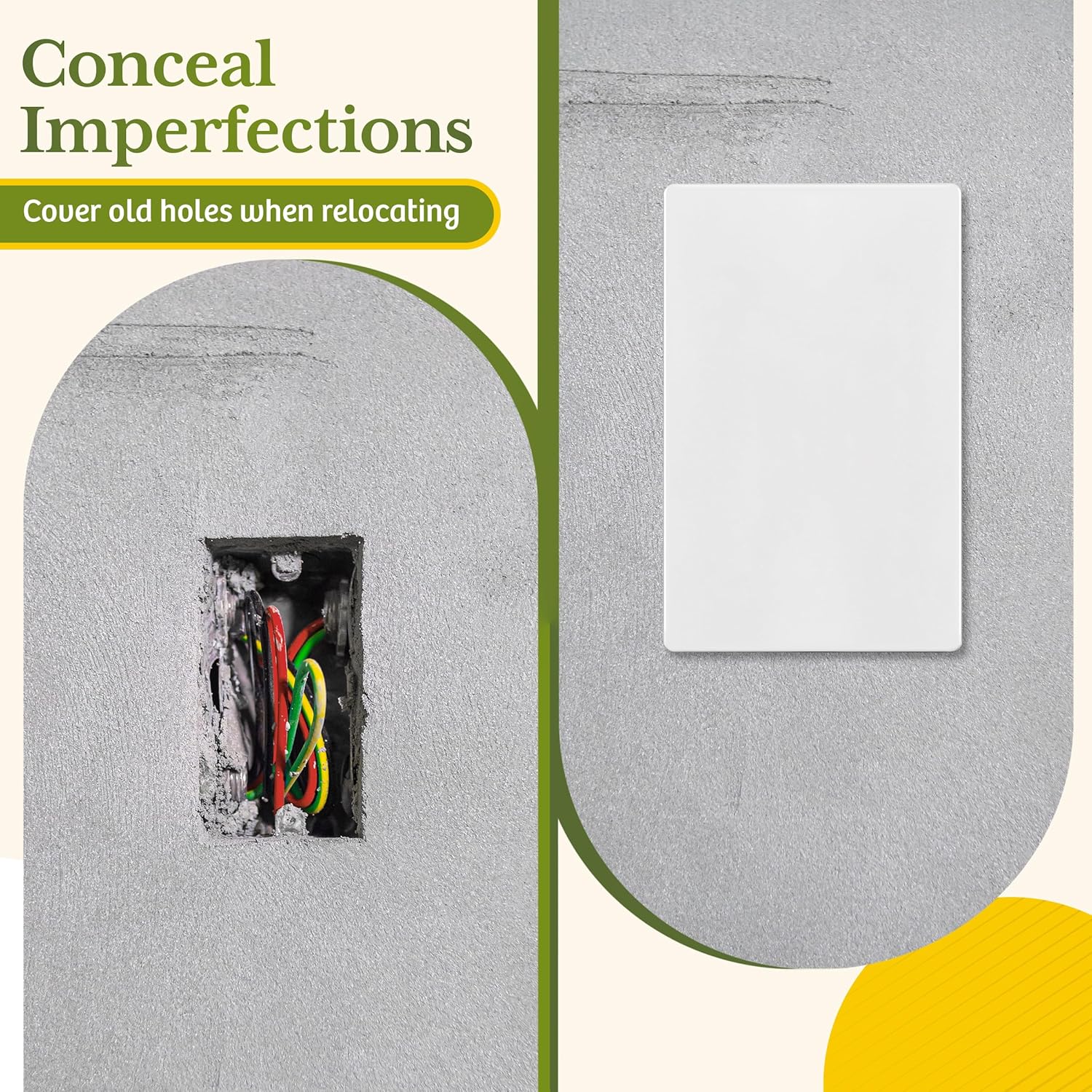 TG Mid-Size Screwless Blank Wall Plate, Child Safe Blank Device Outlet Cover, Medium Size 1-Gang 4.88" H x 3.11" L, Polycarbonate Thermoplastic, UL Listed, SP-MB1-W, White (1 Pack)