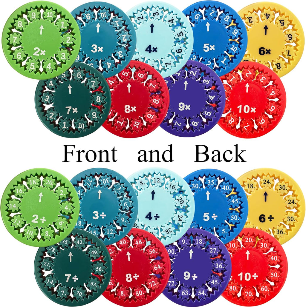 Math Fidget Spinners, Math Fact Fidget Spinners, Fidget Toys for Math Games, Learning & Education and Relieves Stress (Multiple Colors-9)