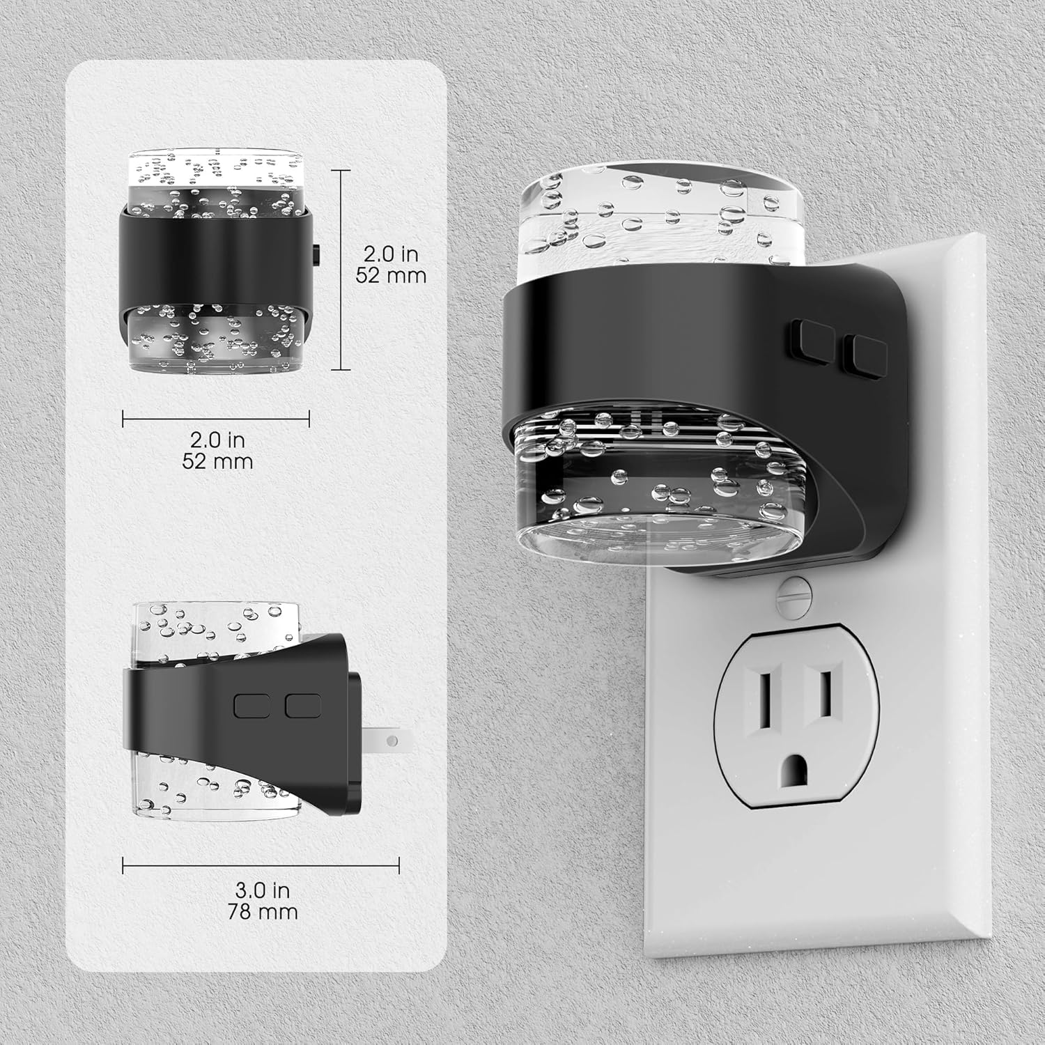 Briignite LED Night Light Plug into Wall[2 Pack] Dimmable Night Light with Bubble Design 3000K/4000K/5000K & 3 Brightness Levels for Baby Nursery, Hallway, Bathroom, Kids Room, 3CCT